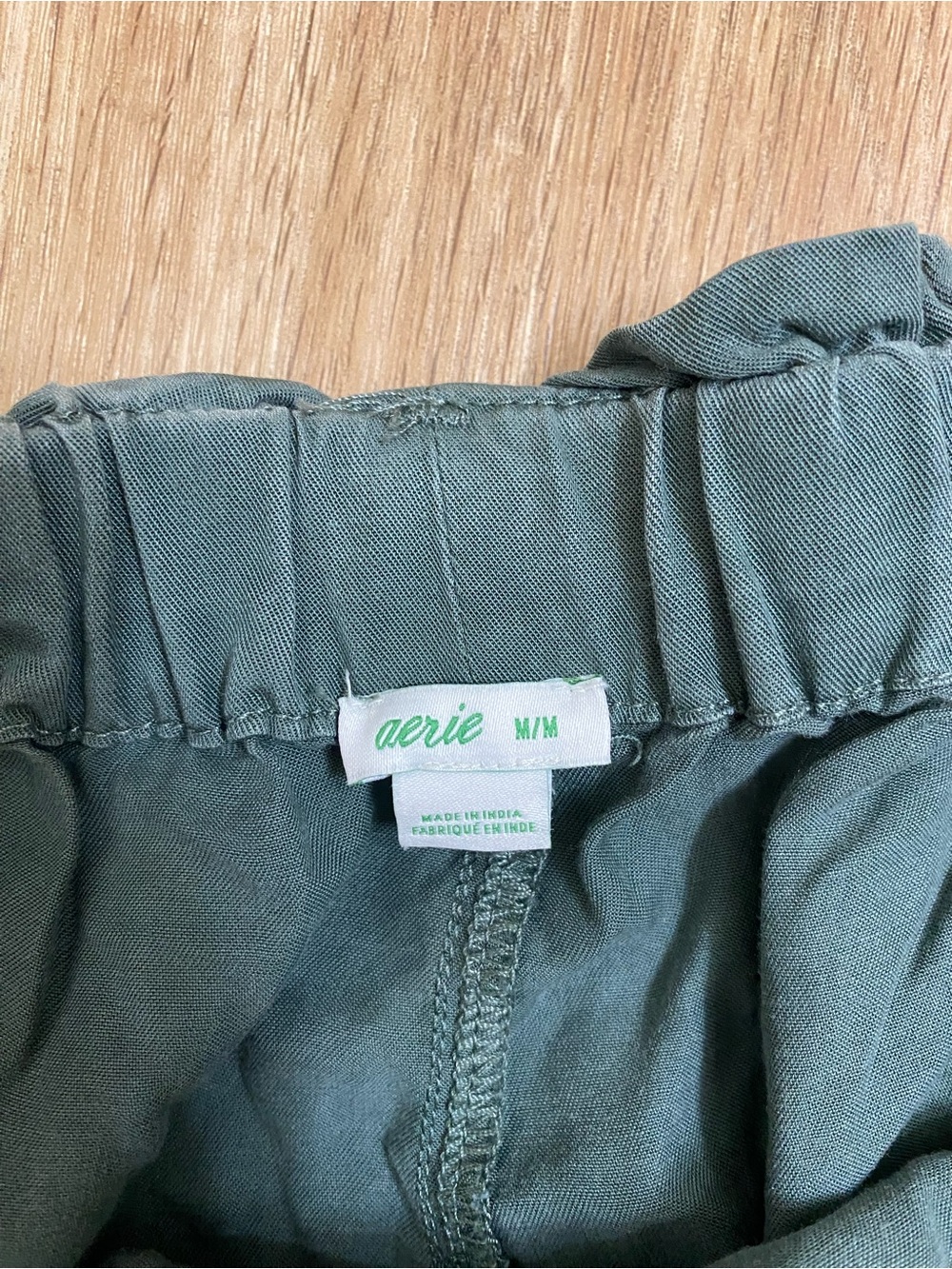 aerie High-Waist Paperbag Shorts - Olive Green - Picture 3 of 4